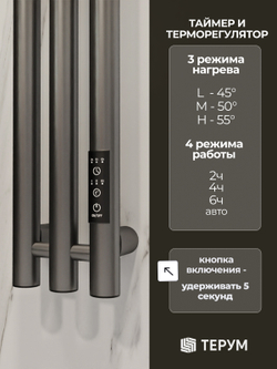 Полотенцесушитель Марко 3 120х13 графит