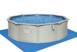 Стальной бассейн Bestway Hydrium Pool Set 460х120 см + песочный ф/насос 5678 л/ч, лестница, тент, подстилка (56384 BW)