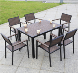 Алюминиевый прямоугольный стол 120*80 ПОЛИВУД-6 «POLYWOOD-6» цвет каштан арт.1022