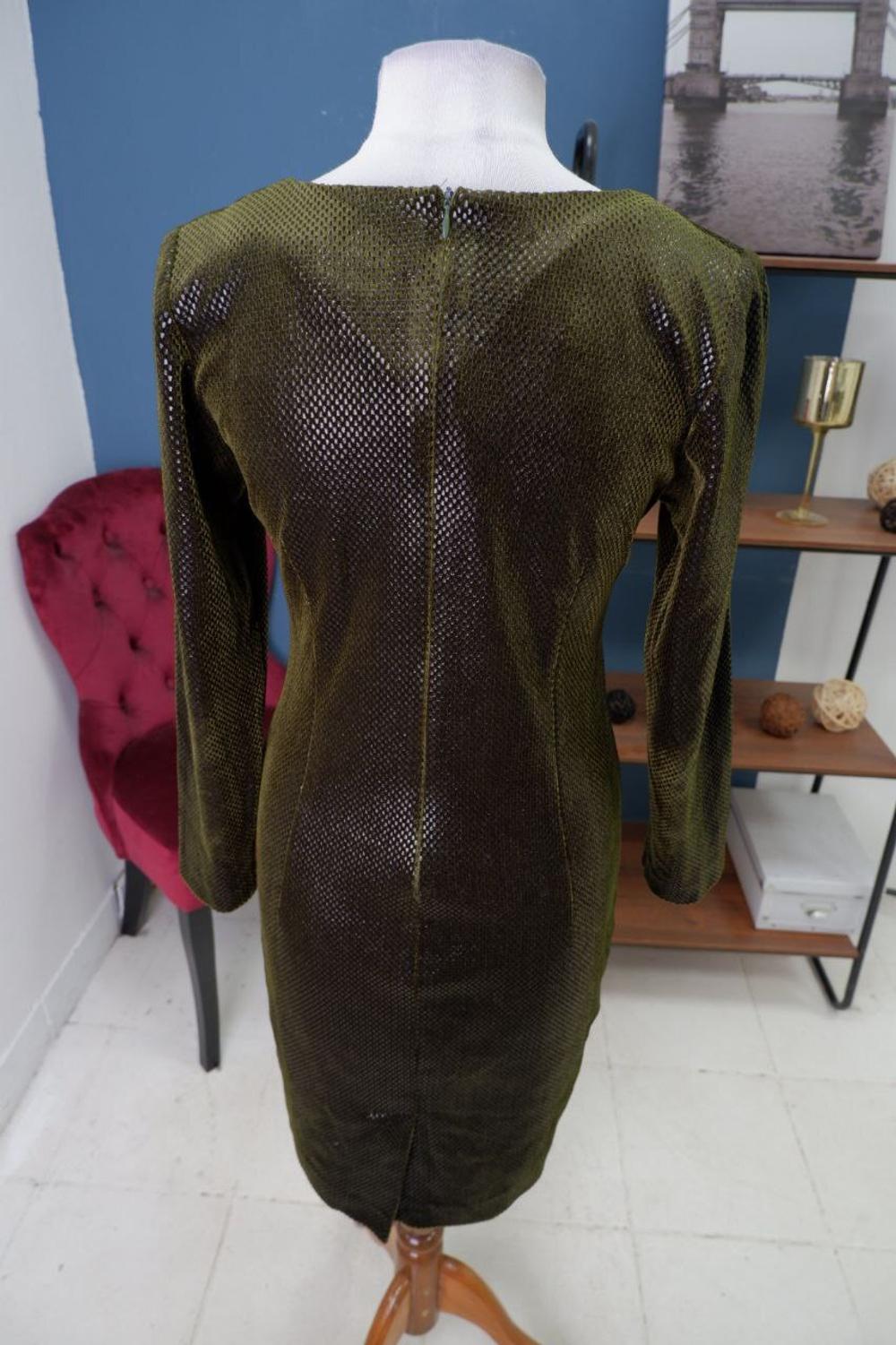 Платье Daniel Duval темно-зеленое 40 размер