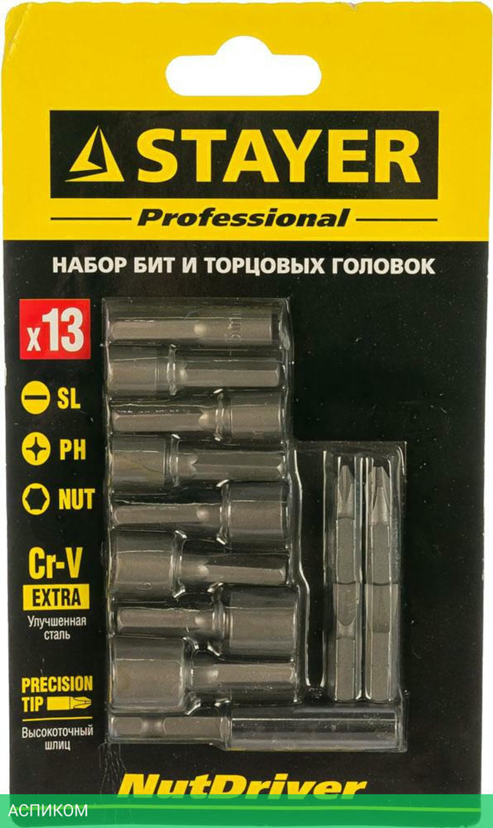 Набор бит и головок Stayer 2611-H13