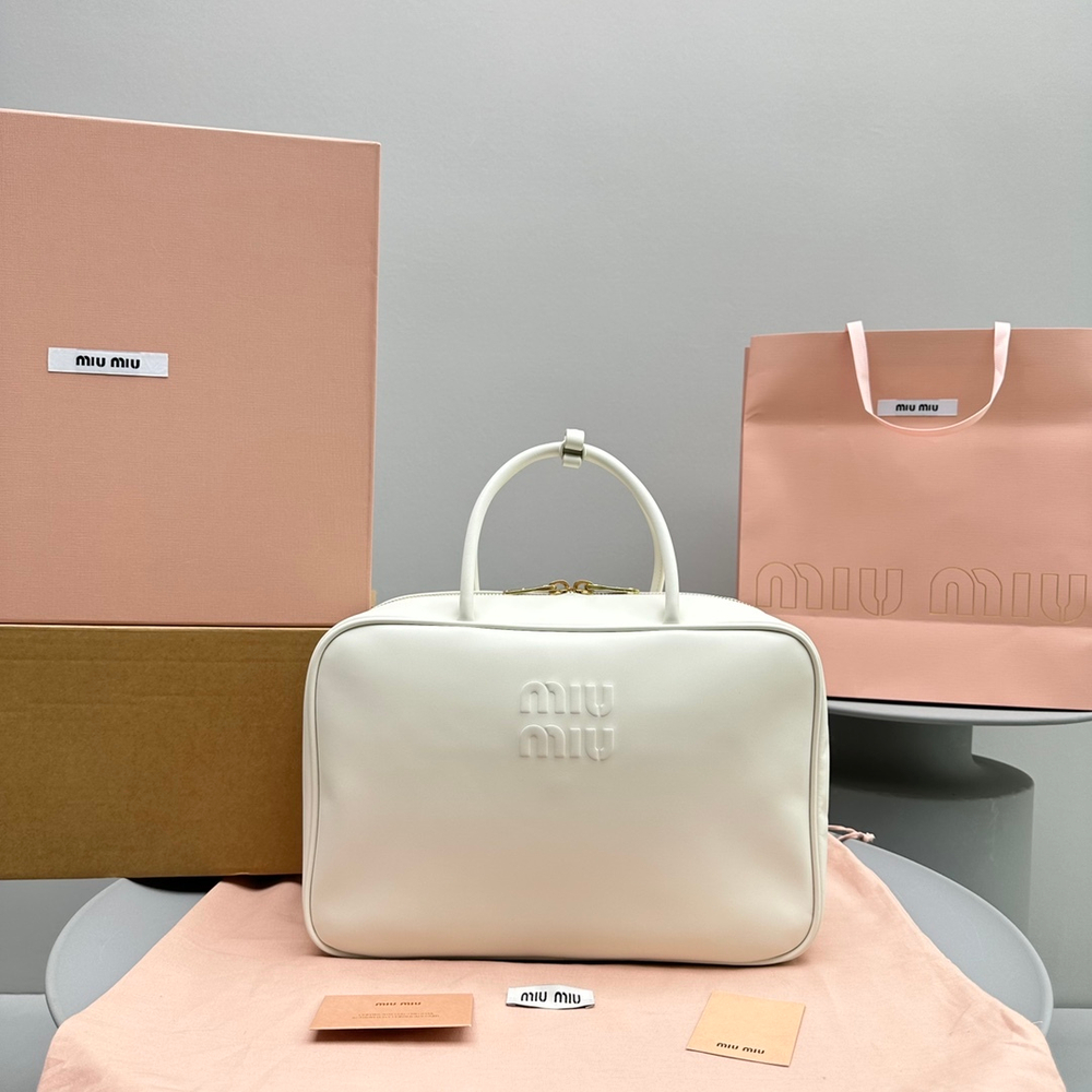 Miu Miu Leather Top Handle Bag 24 cm
