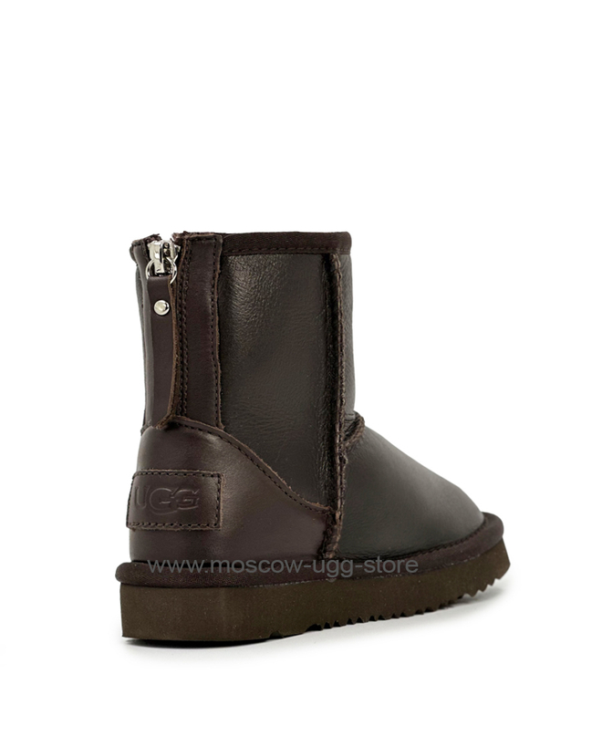 KIDS CLASSIC SHORT ZIP LEATHER chocolate