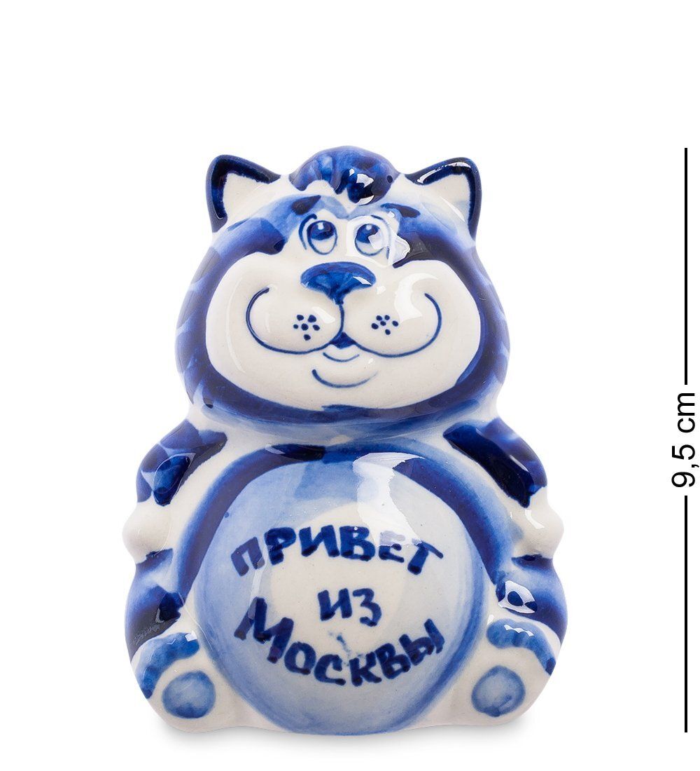 ГЛ- 361 Фигурка «Кот Мультик» (Гжельский фарфор)
