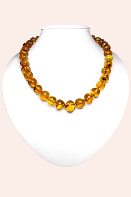 Бусы янтарные мятый шар