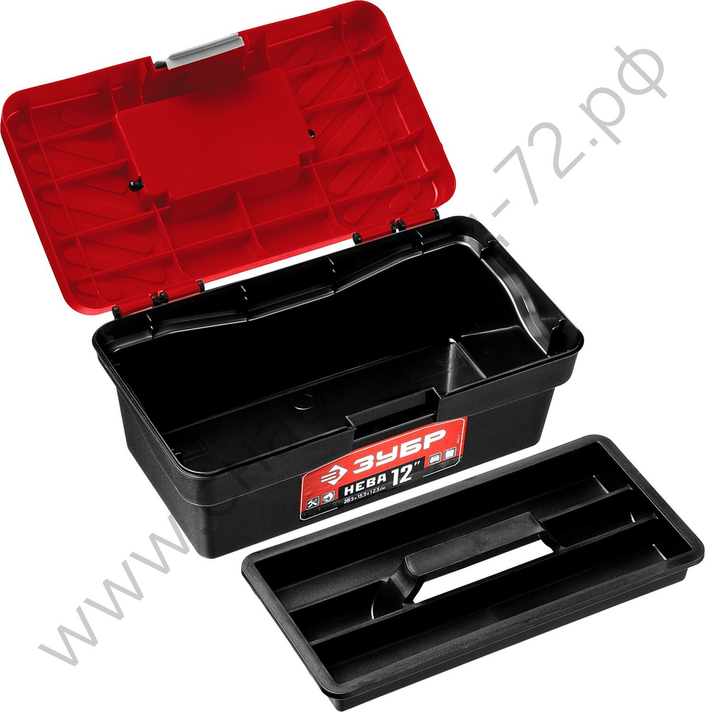 ЗУБР НЕВА-12, 285 х 155 х 125 мм, (12″), пластиковый ящик для инструментов (38323-12)