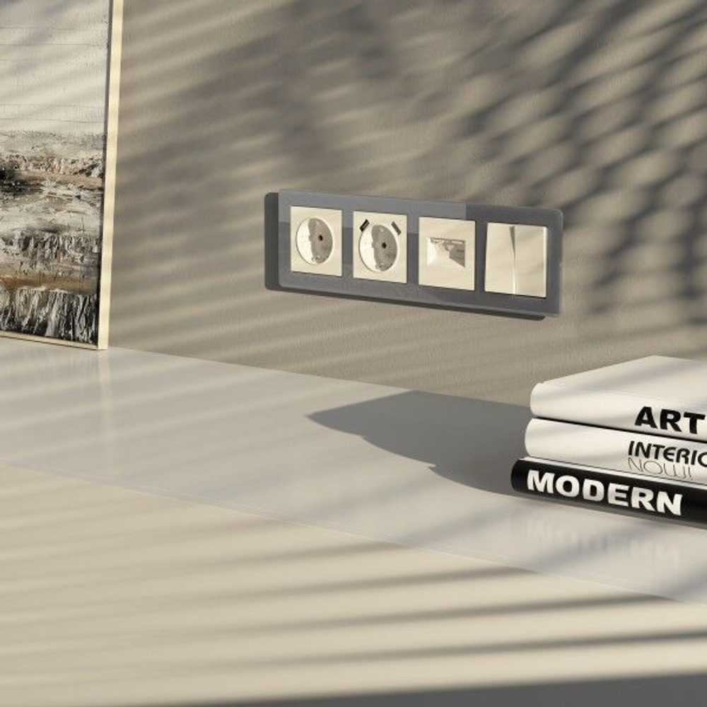 Выключатель двухклавишный (айвори матовый)