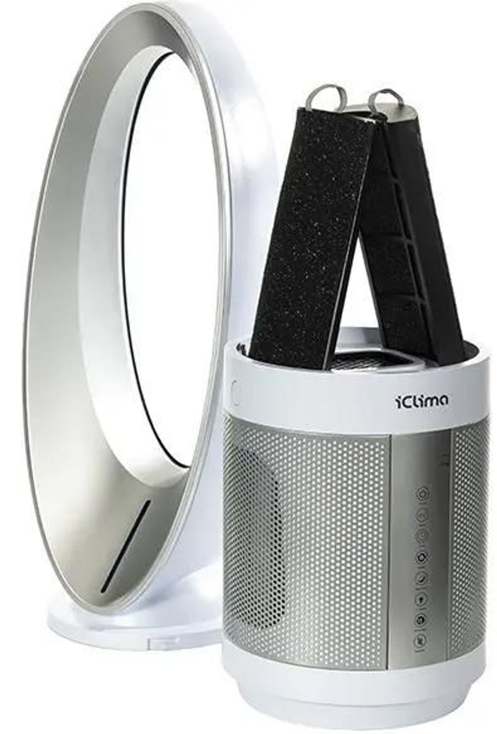 Воздухоочиститель ICLIMA LUX-550FP,  до 100м2,  серебристый/белый