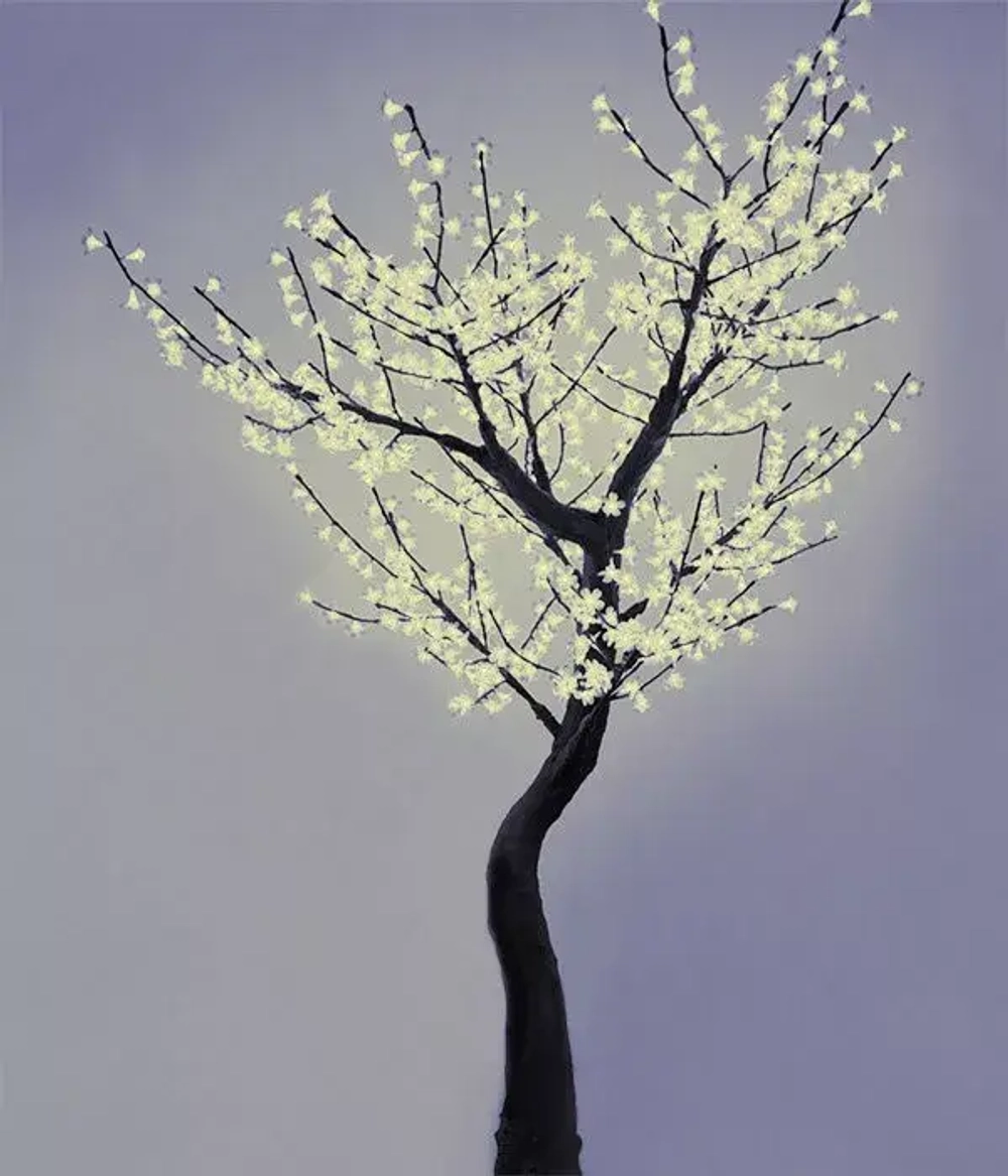 Светодиодная флористика дерево Сакура 2.5 м., 220V, 800 теплых белых LED ламп, черный провод, Beauty Led (S10-250-WW)