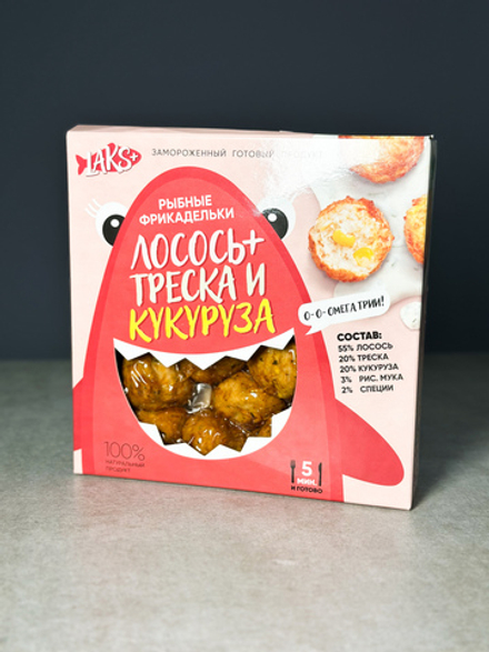Фрикадельки Лосось+ треска и кукуруза, жареные, 0,200кг ДЕТСКИЕ