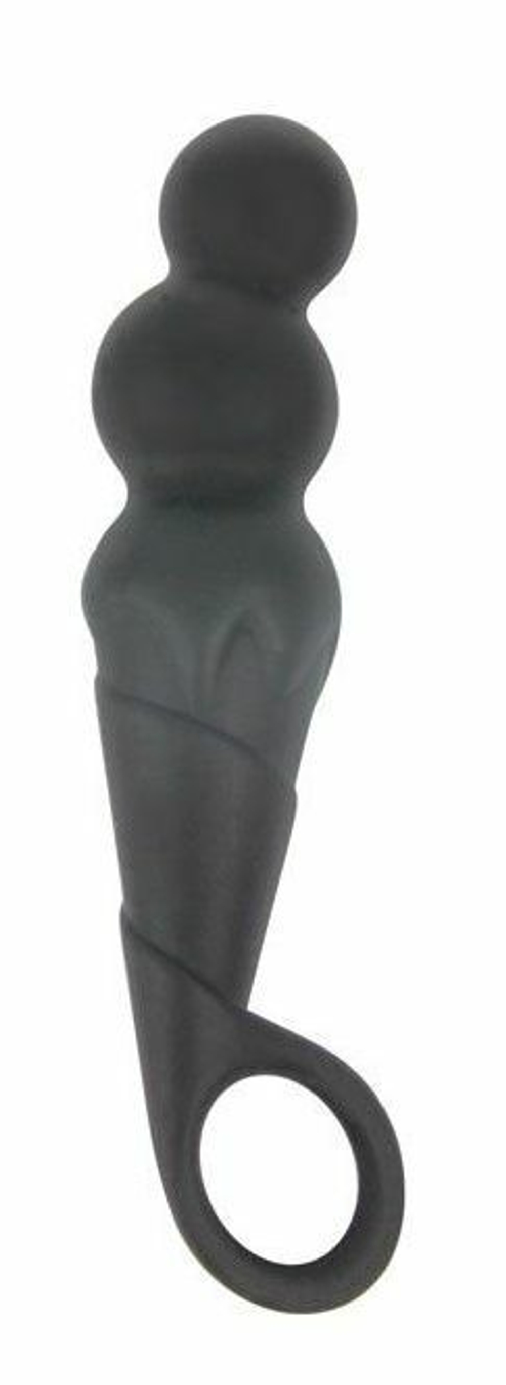 Черный анальный стимулятор с колечком-ограничителем - 11 см. (Цвет: черный)