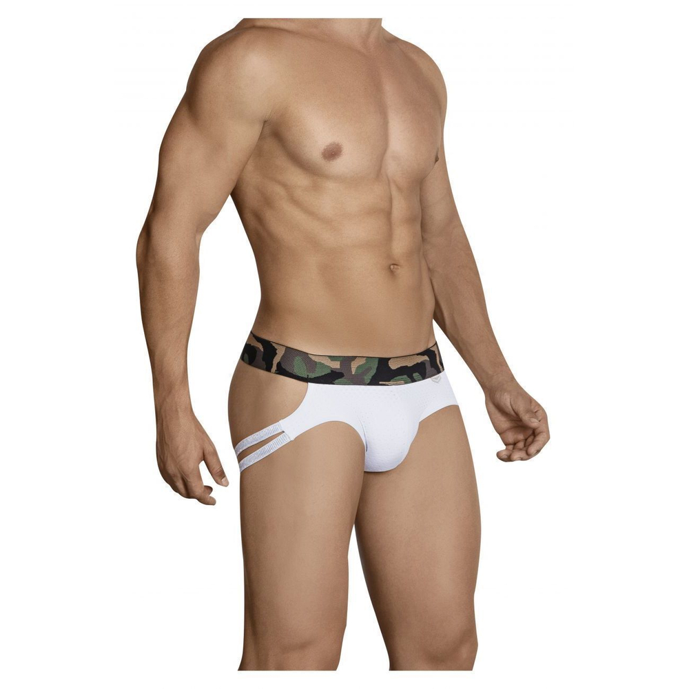 Мужские трусы джоки белые Clever Moda Hostiliano Jockstrap 302201