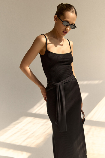 Платье на тонких бретелях Чёрный