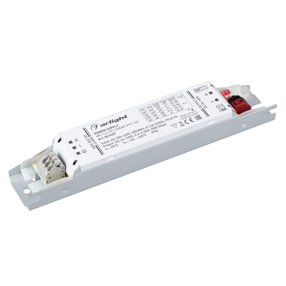 Блок питания ARJ-LG-20-LINEAR-PFC-HV (20W, 24-105V, 0.2-0.35A) Arlight 047427