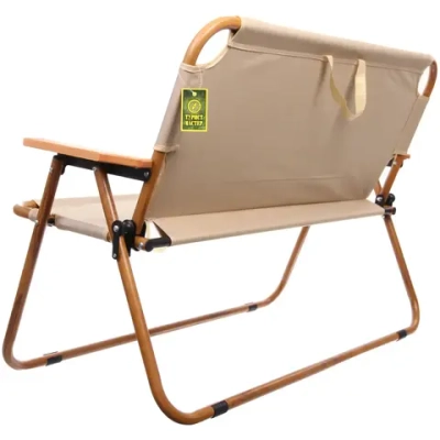 Кресло складное 2-местное с подлокотниками до 160 кг, 113*46*75 см, цвет: бежевый, каркас алюминий, ТуристМастер