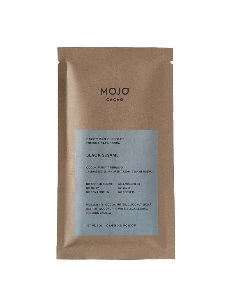 Black Sesame. Белый шоколад Mojo cacao с обжаренным черным кунжутом