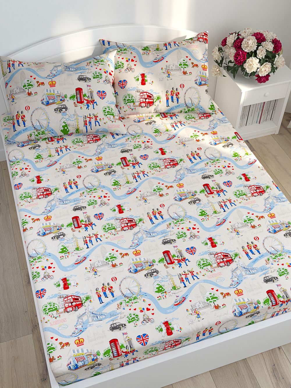 Простынь Сказка "Лондон беж" 150х215 см, перкаль