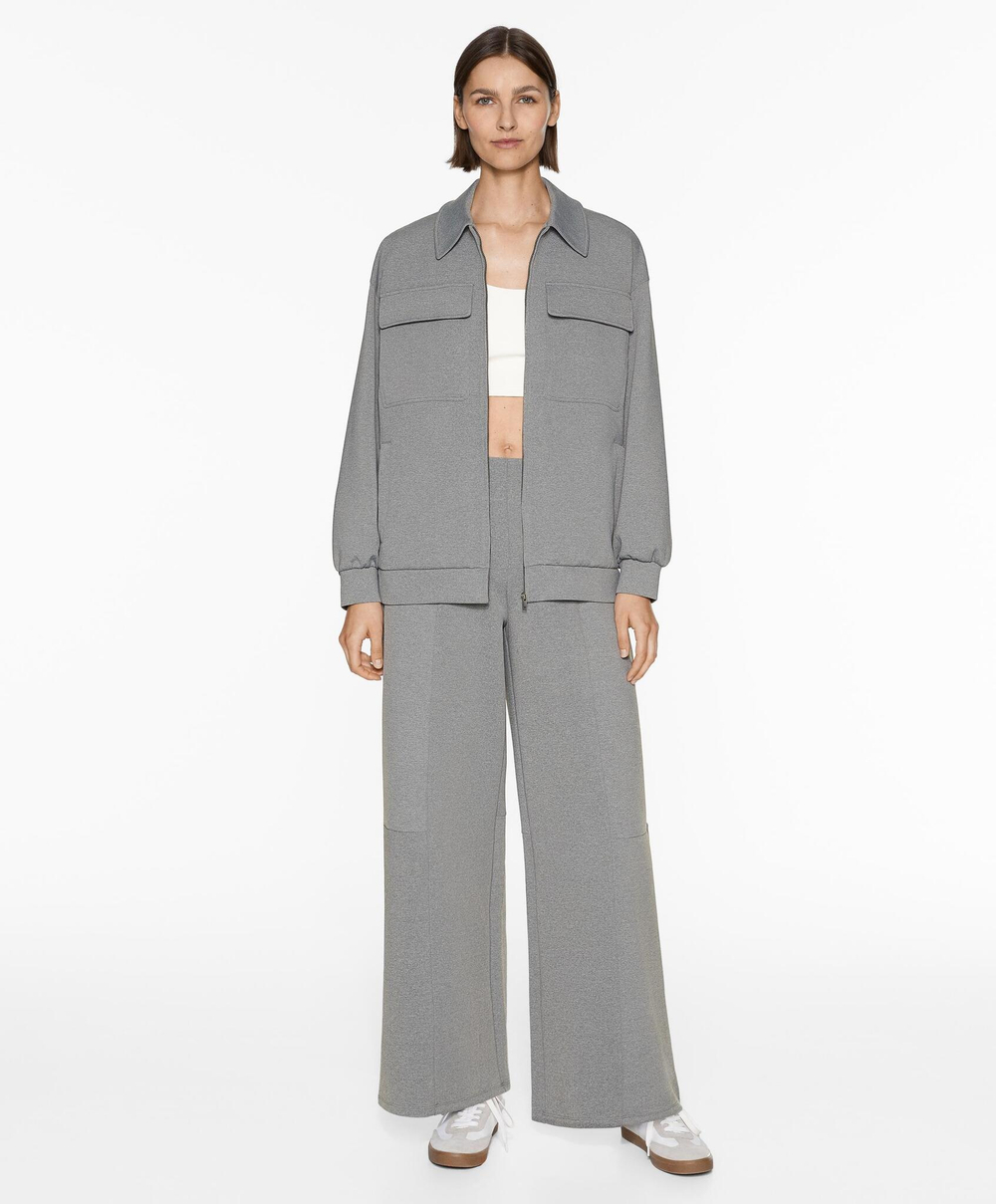 OYSHO Брюки широкого кроя с эффектом неопрена, меланж