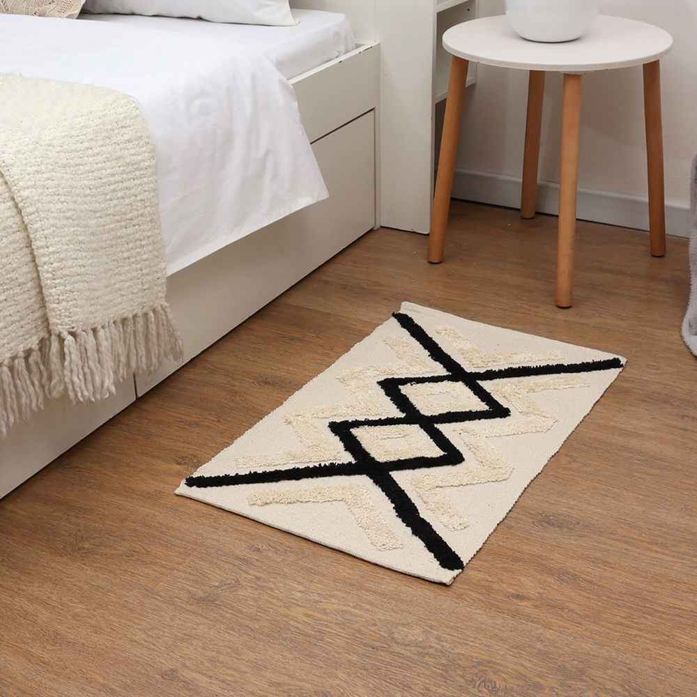 Ковер Tufting zigzag 50х80 ± 3 см, 1500 гр/м2, 70% хлопок, 30% полиэстер 10127362