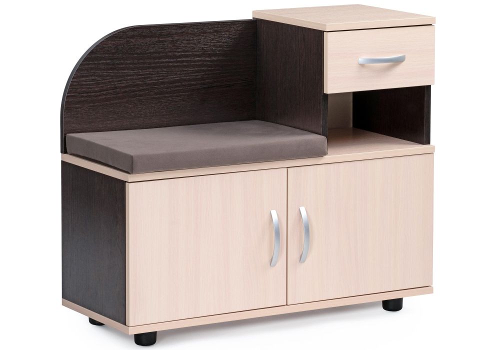 Обувница Аврора дуб млечный / венге