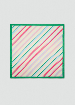 Платок с комбинированным принтом в полоску