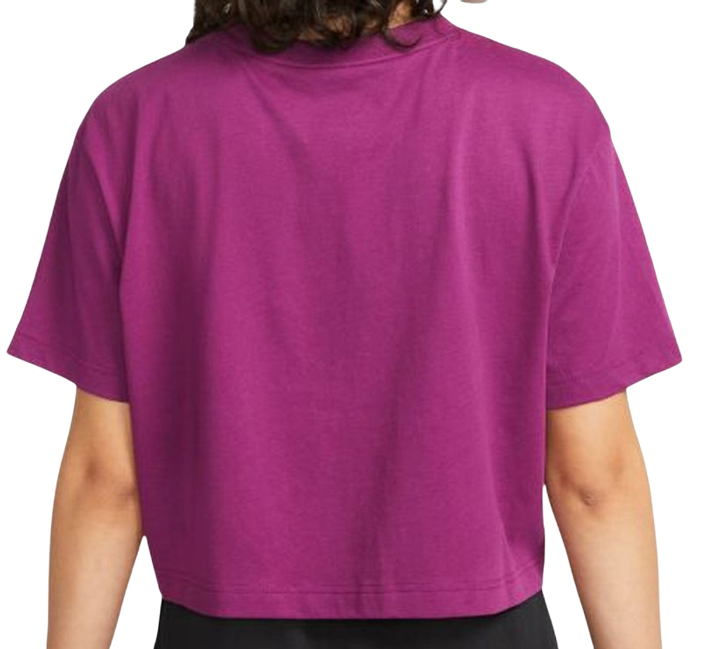 Женская футболка теннисная Nike Sportswear Essential Crop Icon W - sangira/white