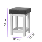Dipriz Табурет Оливия 33х33 см из массива сосны с мягким сиденьем, белый