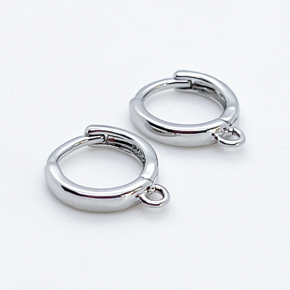 Ювелирные швензы с родиевым покрытием, размер 11*2,5 мм, цена за пару