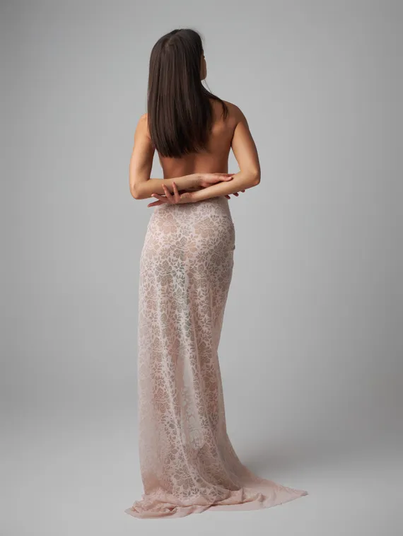 Кружевное эластичное полотно (сетка), арт. 05-98, серебристый пион 168