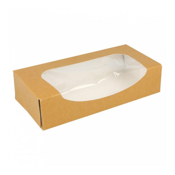 Коробка для суши/макарон с окном 20*9*4,5 см, натуральный, 50 шт/уп, бумага, Garcia de P