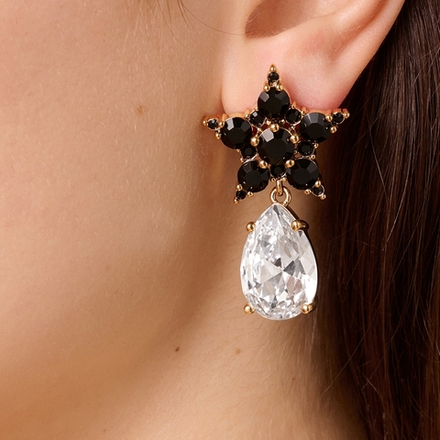 Серьги Dyrberg Kern HYDRA SG BLACK / CRYSTAL 450030