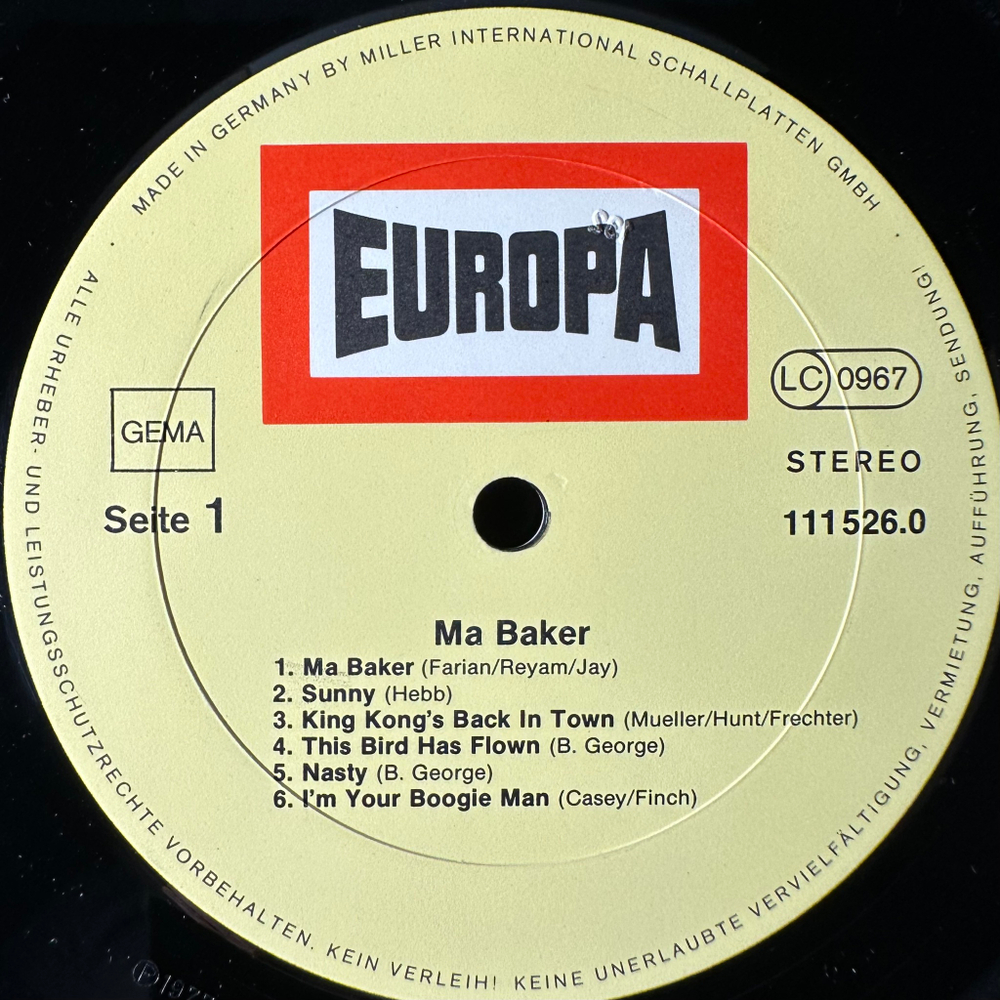 The Hiltonaires ‎– Ma Baker (Германия 1977г.)