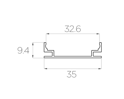 Профиль встроенный для стен алюминиевый LC-LPV-1035-2 Anod