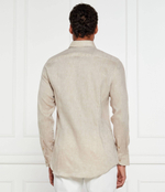 Льняная рубашка H-HANK-kent-C1-214 BOSS BLACK - бежевый(50490234)