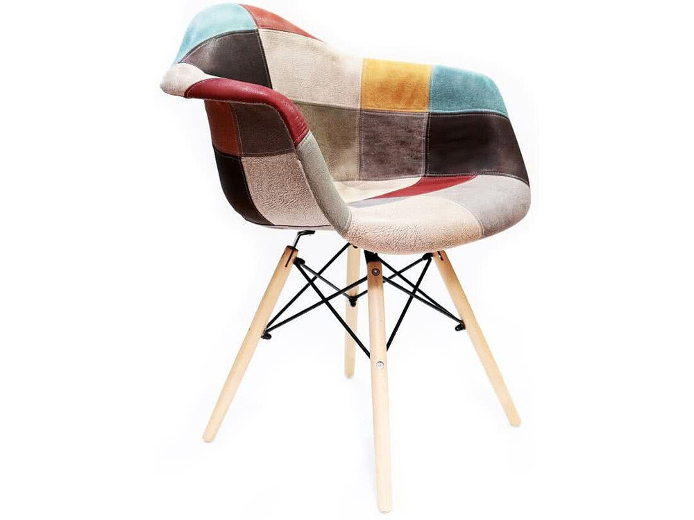 Стул Venecia в стиле Eames пэчворк разноцветный/дерево