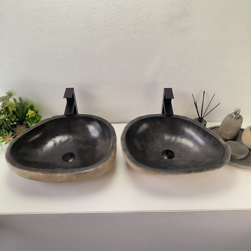 Раковина из речного камня ПАРА! RS-63835 52*43*15 2шт 0127