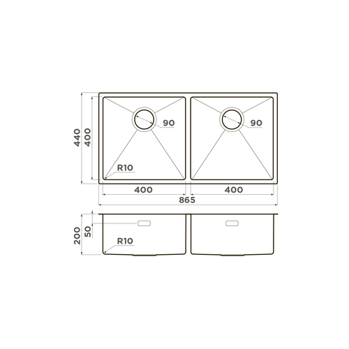 кухонная мойка Omoikiri Taki 86-2-U/IF Side-LG нерж. сталь/светлое золото