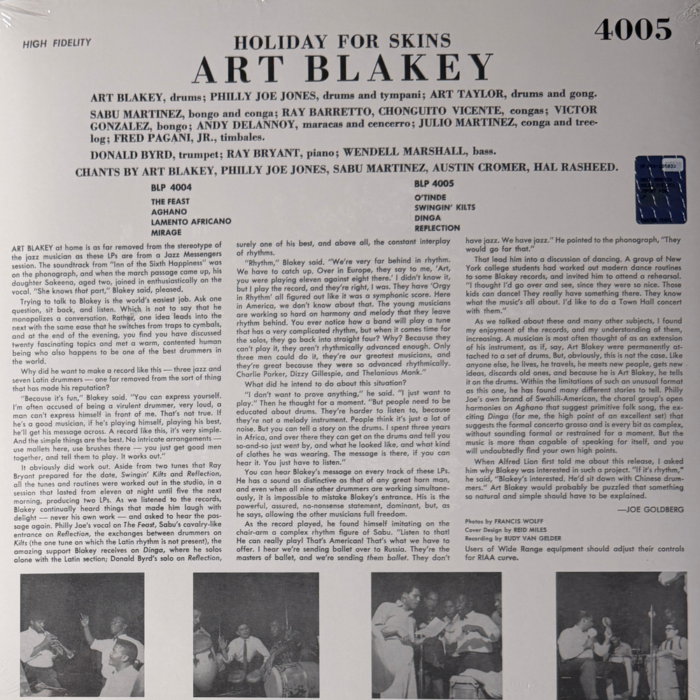 Виниловая пластинка Art Blakey – Holiday For Skins Vol. 2 LP
