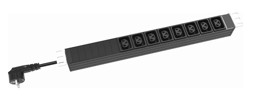 Блок розеток 19", 8 розеток RAKTEK RTSA160801