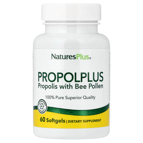NaturesPlus, Propolplus, прополис с пчелиной пыльцой, 60 капсул