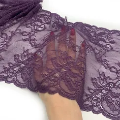 Кружево эластичное фиолетовое темное 23 см, Китай