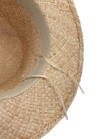 Канотье рафия с коричневым ремешком