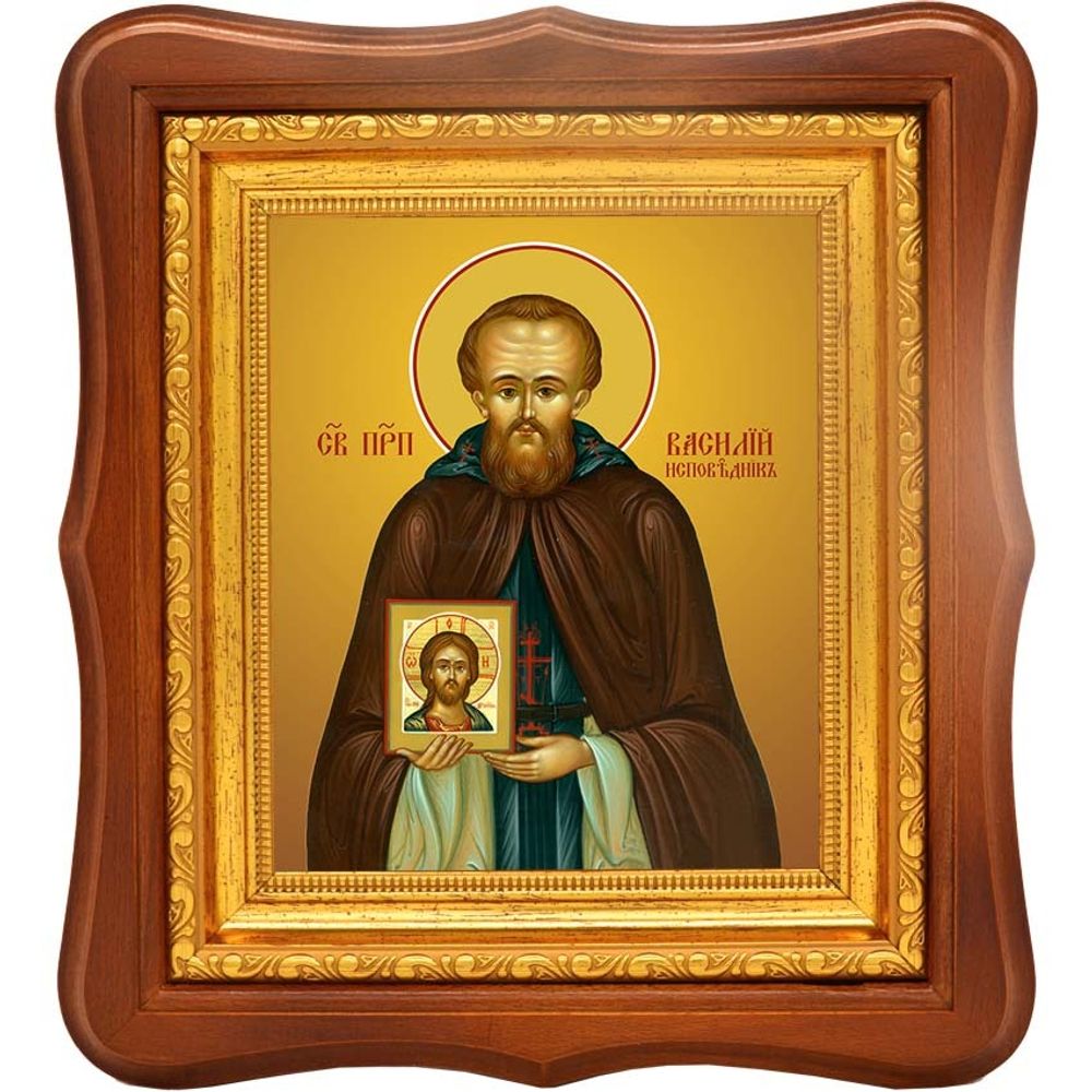Василий Декаполит преподобный. Икона на холсте.
