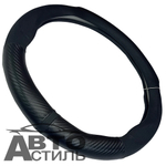 Оплетка на руль круглая Coolpart MAXIMAL (37*38) к/з черный/черный A  K20BL-BL