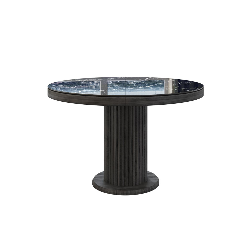 Стол Denver 120+40, круглый раздвижной, глянец