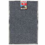 Коврик входной ворсовый влаго-грязезащитный LAIMA, 60х90 см, ребристый, толщина 7 мм, серый, 602867