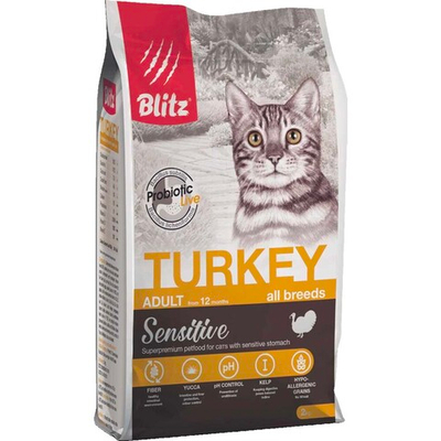 Blitz Sensitive корм для кошек с индейкой (Adult Cats Turkey)