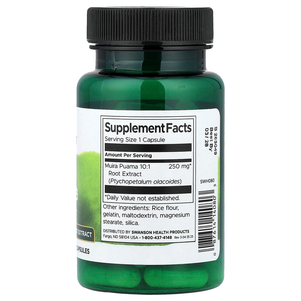 Swanson Vitamins, муира пуама, 250 мг, 60 капсул