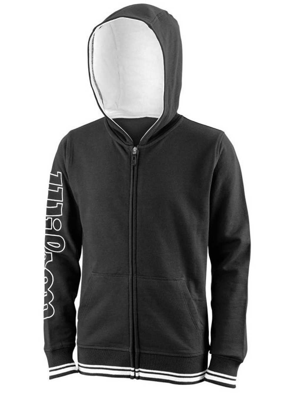 Кофта для мальчика теннисная Wilson Y Team II FZ Hoody - black