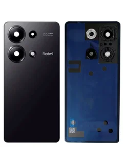 Задняя крышка для Xiaomi Redmi Note 13 Pro 4G черная (Black) со стеклом камеры
